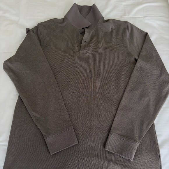 lululemon Men’s Classic Fit Pique Long Sleeve Polo Medium - Picture 1 of 4